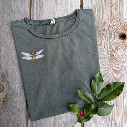 T-Shirt Damen Libelle grün polarfuchs