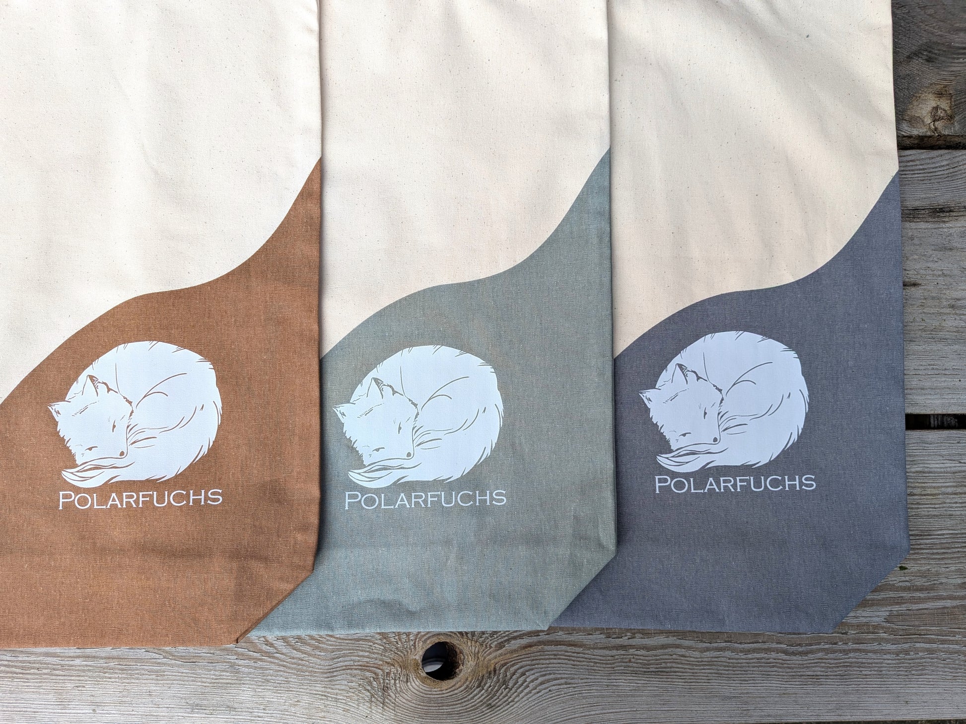 Tasche Shopper Polarfuchs gelb braun blau